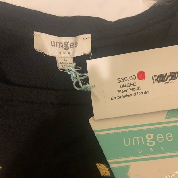 UMGEE black floral embroidered dress - Picture 4 of 4